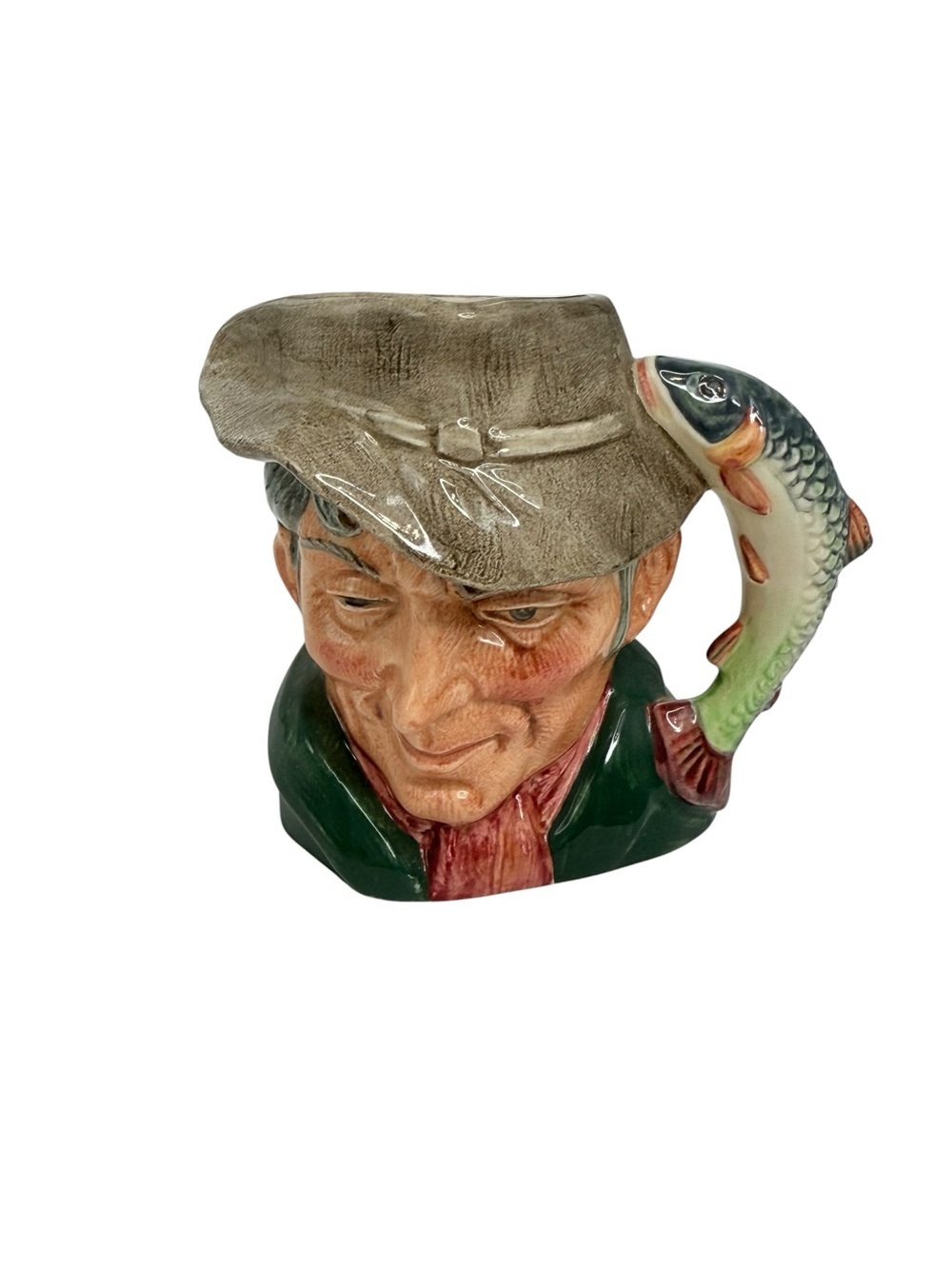 Royal Doulton The Poacher copa 1944 coffee mug fish handle fisherman